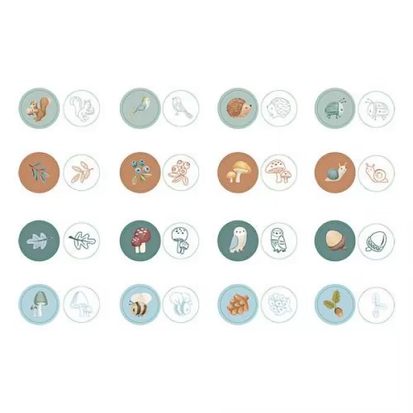 Little Dutch Razítka samobarvicí 16 ks Forest Friends