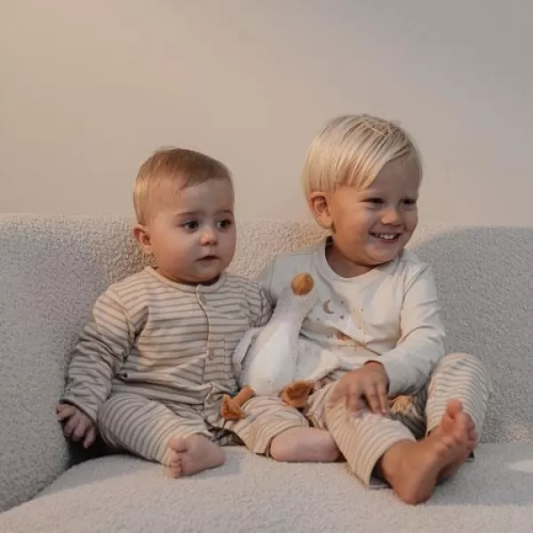 Little Dutch Overal na spaní Natural Stripes vel. 74/80