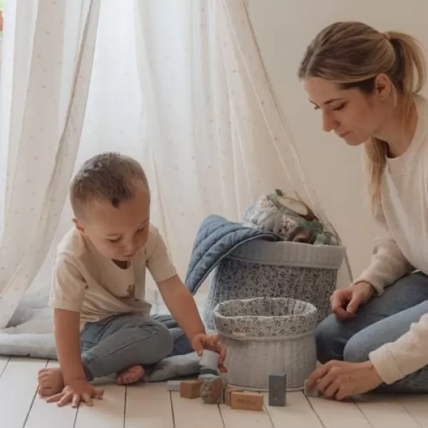 Little Dutch Kostky dřevěné 50 ks v tubě Forest Friends