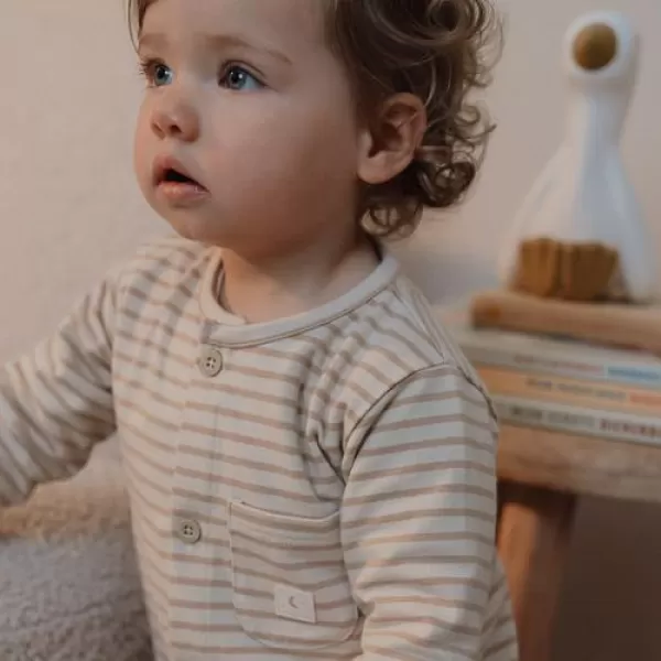 Little Dutch Overal na spaní Natural Stripes vel. 74/80