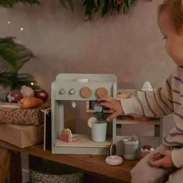 Little Dutch Kávovar dřevěný velký s příslušenstvím