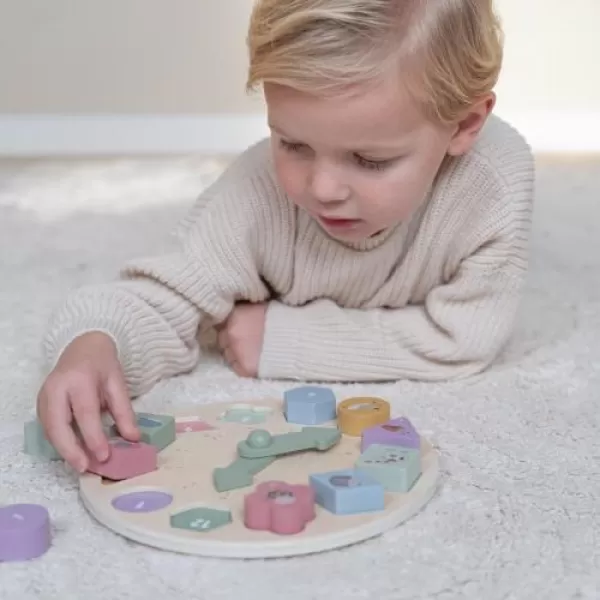 Little Dutch Hodiny s puzzle kostkami dřevěné Farma