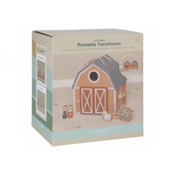 Little Dutch Domeček pro panenky dřevěný přenosný Farma