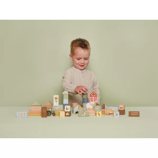 Little Dutch Kostky dřevěné v tubě Farma