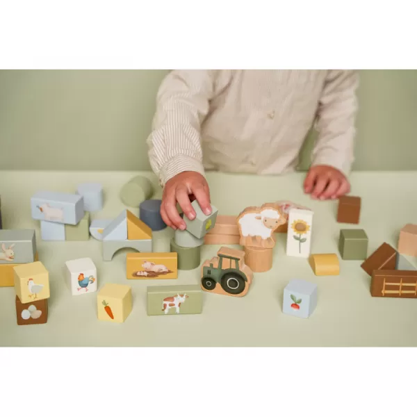 Little Dutch Kostky dřevěné v tubě Farma