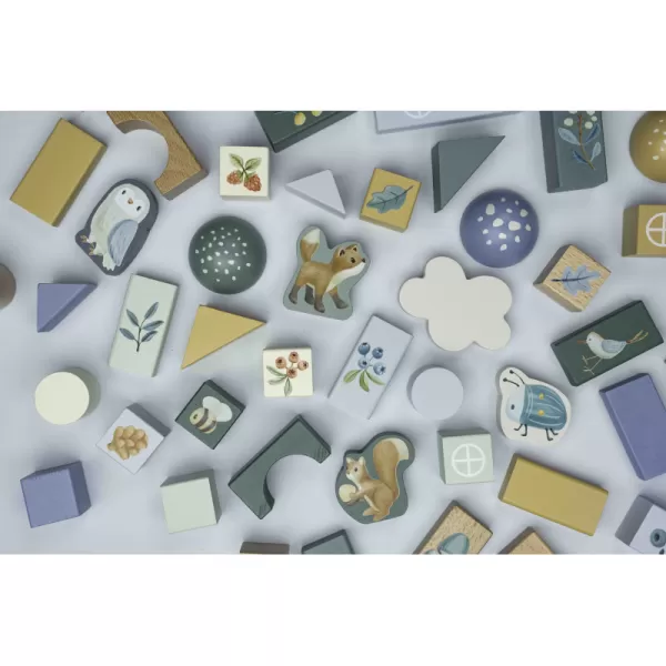 Little Dutch Kostky dřevěné 50 ks v tubě Forest Friends