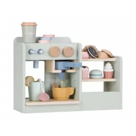 Little Dutch Kávovar dřevěný velký s příslušenstvím Coffee House