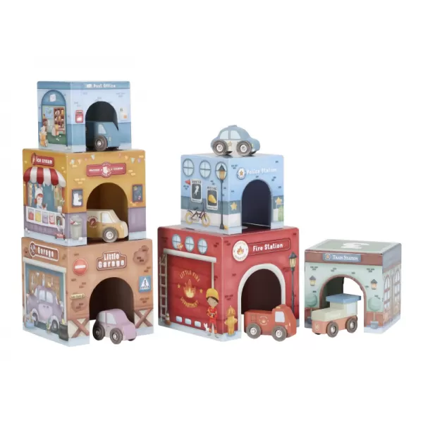 Little Dutch Kostky stohovací s autíčky