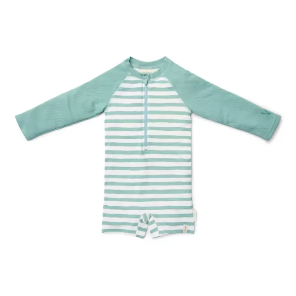 Little Dutch Plavky dlouhý rukáv Stripes Surf Blue vel. 86/92