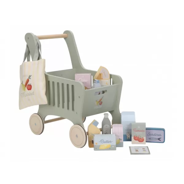 Little Dutch Nákupní vozík s doplňky dřevěný