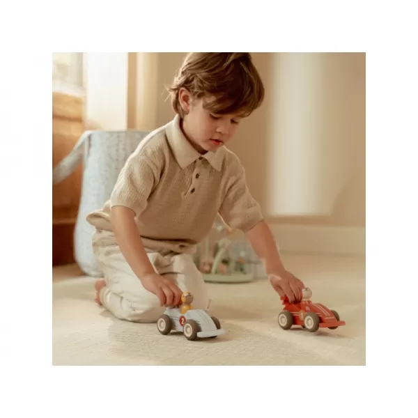 Little Dutch Závodní autíčka na setrvačník dřevěná