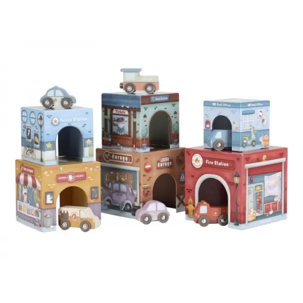 Little Dutch Kostky stohovací s autíčky