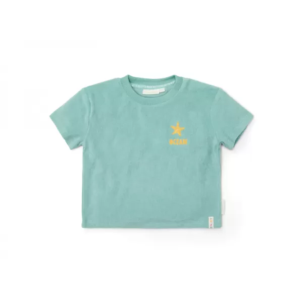 Little Dutch Tričko a kraťasy Seashells / Stripes Surf Blue vel. 74/80