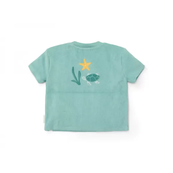 Little Dutch Tričko a kraťasy Seashells / Stripes Surf Blue vel. 98/104