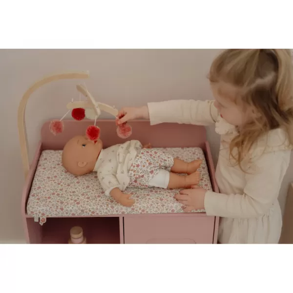 Little Dutch Přebalovací pult pro panenky dřevěný Soft Flowers
