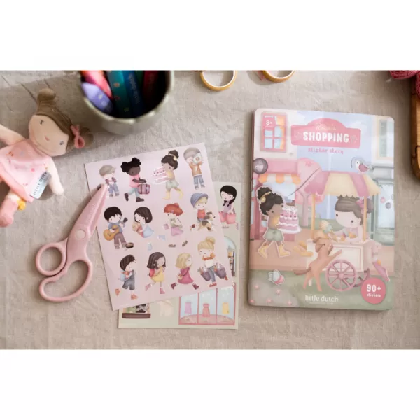 Little Dutch Knížka se samolepkami Nakupování Rosa