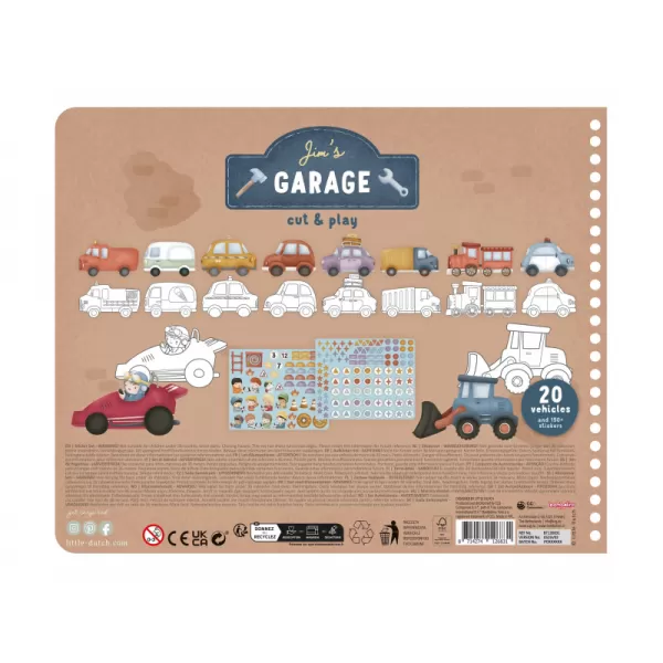 Little Dutch Kniha s vystřihovacími auty Jim
