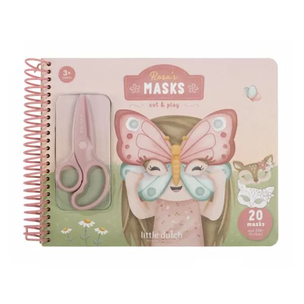 Little Dutch Kniha s vystřihovacími maskami Rosa