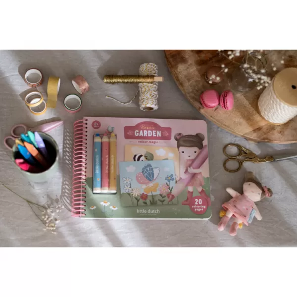 Little Dutch Omalovánky s pastelkami Zahrada Rosa